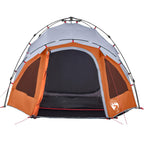 Tenda a Cupola 3 Persone Grigio e Arancione a Rilascio Rapido
