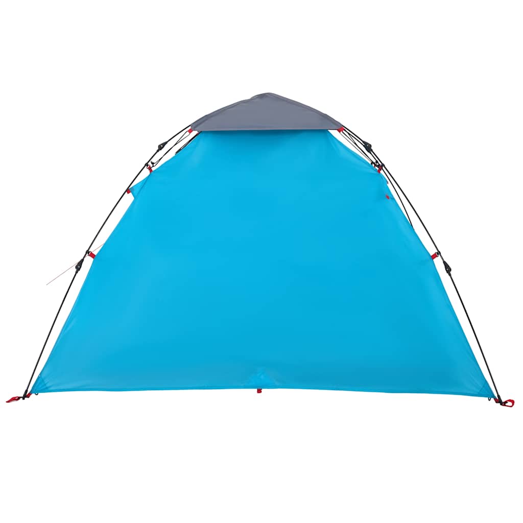Tenda a Cupola da Campeggio 3 Persone Blu a Rilascio Rapido