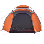 Tenda a Cupola 3 Persone Grigio e Arancione a Rilascio Rapido