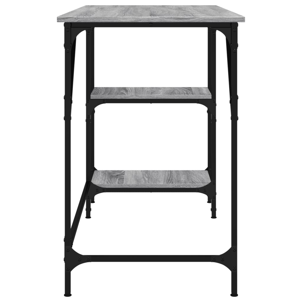 Scrivania Grigio Sonoma 120x50x75cm Metallo e Legno Multistrato