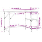 Scrivania Grigio Sonoma 120x50x75cm Metallo e Legno Multistrato
