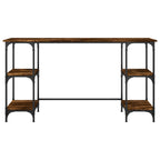 Scrivania Rovere Fumo 140x50x75 cm Metallo e Legno Multistrato