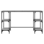 Scrivania Grigio Sonoma 140x50x75cm Metallo e Legno Multistrato