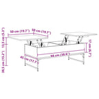 Tavolino Salotto Rovere Fumo 100x50x40cm Multistrato e Metallo