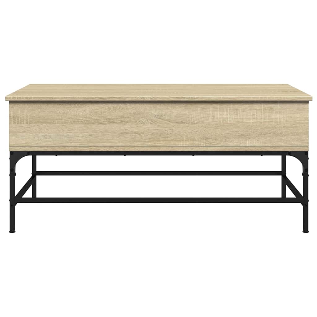 Tavolino Rovere Sonoma 100x50x45 cm Legno Multistrato e Metallo
