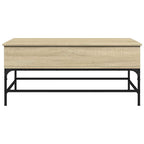 Tavolino Rovere Sonoma 100x50x45 cm Legno Multistrato e Metallo