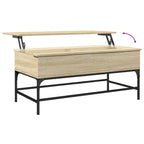 Tavolino Rovere Sonoma 100x50x45 cm Legno Multistrato e Metallo