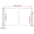 Tenda da Sole Laterale Retrattile Marrone 117x300 cm