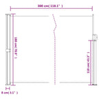 Tenda da Sole Laterale Retrattile Nera 180x300 cm
