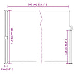 Tenda da Sole Laterale Retrattile Crema 180x300 cm