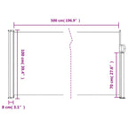 Tenda da Sole Laterale Retrattile Bianco 100x500 cm