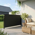 Tenda da Sole Laterale Retrattile Nera 120x500 cm