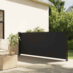 Tenda da Sole Laterale Retrattile Nera 120x500 cm