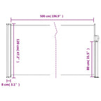 Tenda da Sole Laterale Retrattile Bianco 120x500 cm