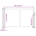 Tenda da sole laterale retrattile antracite 120x500 cm