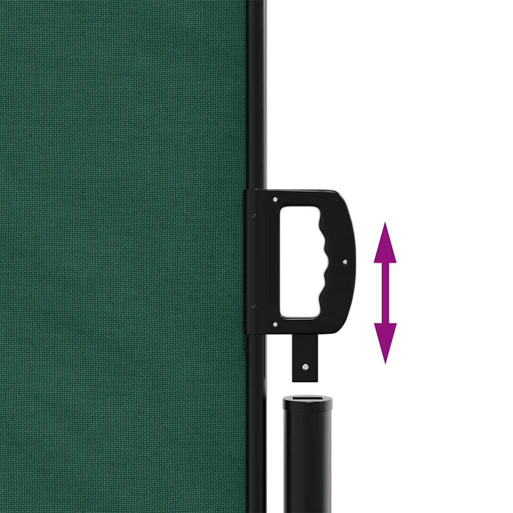 Tenda da Sole Laterale Retrattile Verde Scuro 140x500 cm
