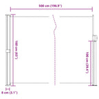 Tenda da Sole Laterale Retrattile Crema 160x500 cm