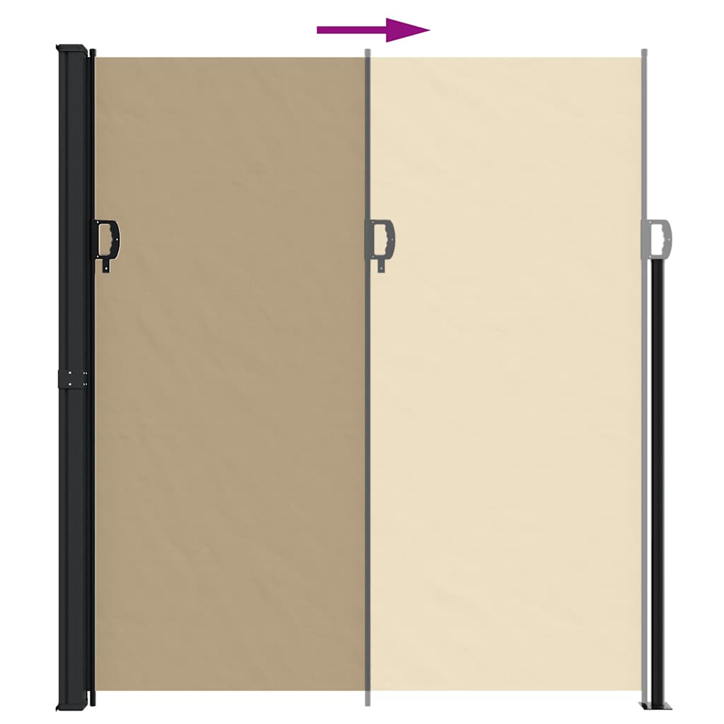 Tenda da Sole Laterale Retrattile Beige 220x500 cm
