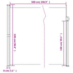 Tenda da Sole Laterale Retrattile Tortora 220x500 cm