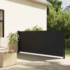 Tenda da Sole Laterale Retrattile Nera 140x600 cm