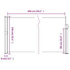 Tenda da Sole Laterale Retrattile Beige 140x600 cm