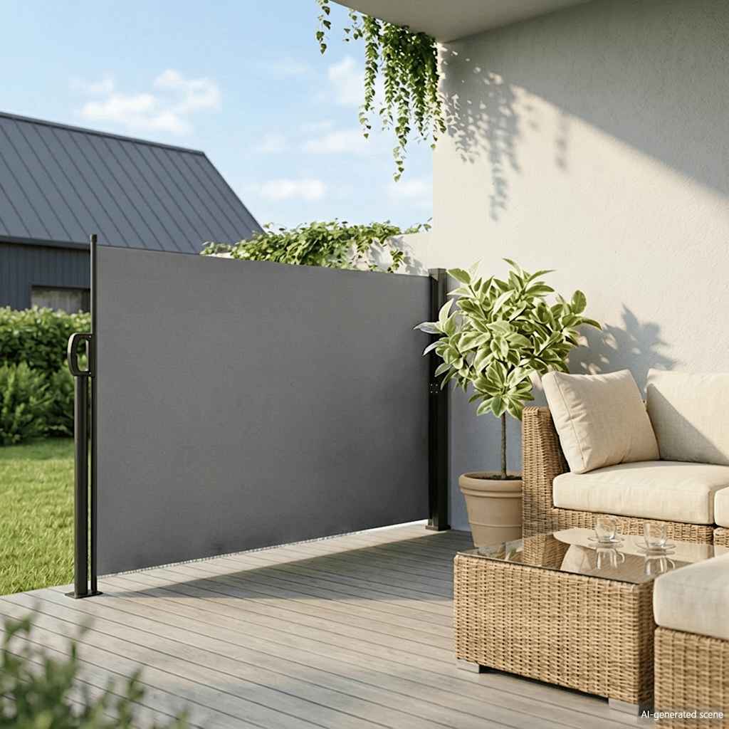Tenda da Sole Laterale Retrattile Antracite 180x600 cm