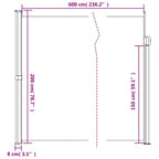 Tenda da Sole Laterale Retrattile Nera 200x600 cm