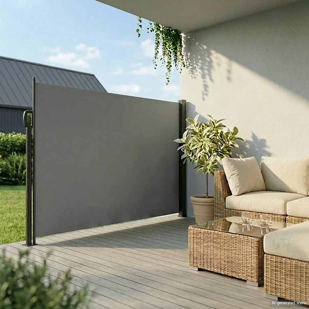 Tenda da Sole Laterale Retrattile Antracite 200x600 cm