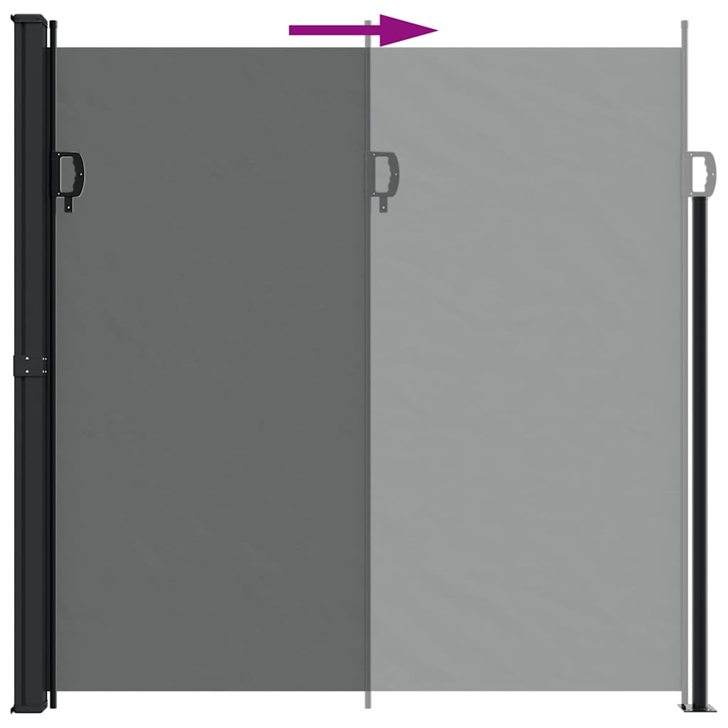 Tenda da Sole Laterale Retrattile Nera 220x600 cm