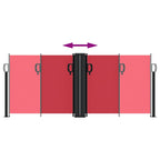 Tenda da Sole Laterale Retrattile Rossa 100x600 cm