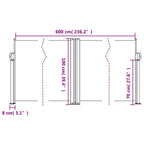 Tenda da Sole Laterale Retrattile Rossa 100x600 cm