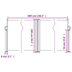 Tenda da Sole Laterale Retrattile Beige 100x600 cm