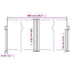 Tenda da Sole Laterale Retrattile Bianca 100x600 cm