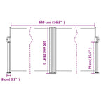 Tenda da Sole Laterale Retrattile Tortora 100x600 cm