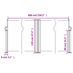Tenda da Sole Laterale Retrattile Blu 120x600 cm