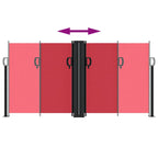 Tenda da Sole Laterale Retrattile Rossa 120x600 cm