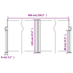 Tenda da Sole Laterale Retrattile Beige 120x600 cm