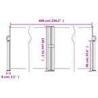 Tenda da Sole Laterale Retrattile Crema 140x600 cm