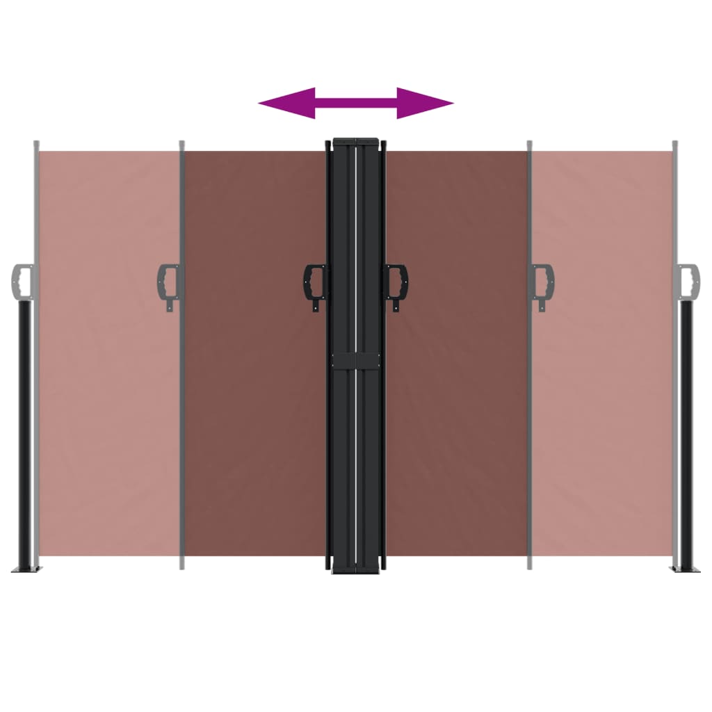 Tenda da Sole Laterale Retrattile Marrone 160x600 cm
