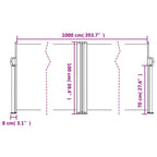 Tenda da Sole Laterale Retrattile Marrone 100x1000 cm