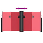 Tenda da Sole Laterale Retrattile Rossa 120x1000 cm