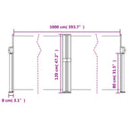 Tenda da Sole Laterale Retrattile Antracite 120x1000 cm