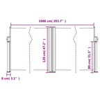 Tenda da Sole Laterale Retrattile Beige 120x1000 cm