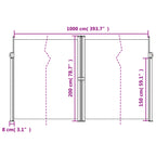 Tenda da Sole Laterale Retrattile Rossa 200x1000 cm