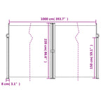 Tenda da Sole Laterale Retrattile Crema 220x1000 cm