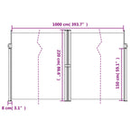 Tenda da Sole Laterale Retrattile Tortora 220x1000 cm