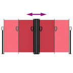 Tenda da Sole Laterale Retrattile Rossa 120x1200 cm