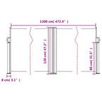 Tenda da Sole Laterale Retrattile Rossa 120x1200 cm
