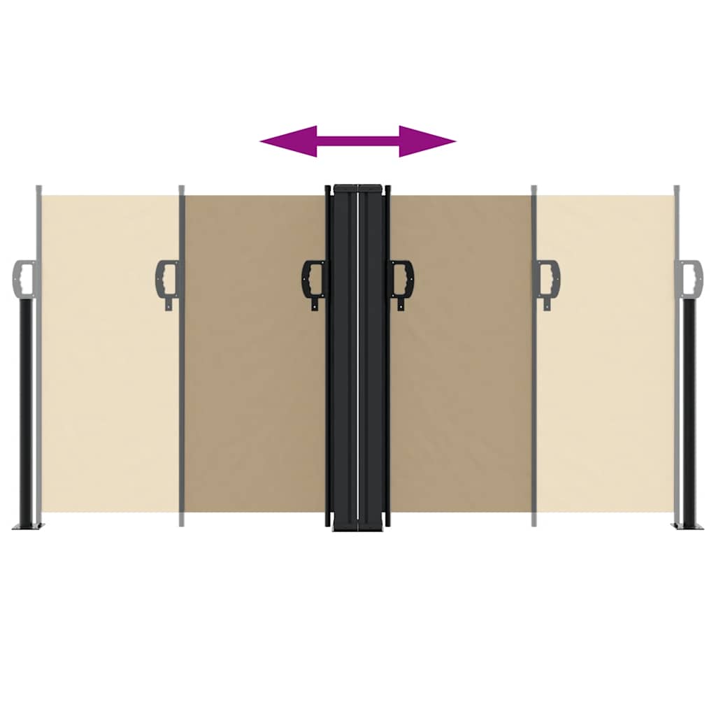 Tenda da Sole Laterale Retrattile Beige 120x1200 cm
