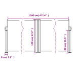 Tenda da Sole Laterale Retrattile Bianca 120x1200 cm